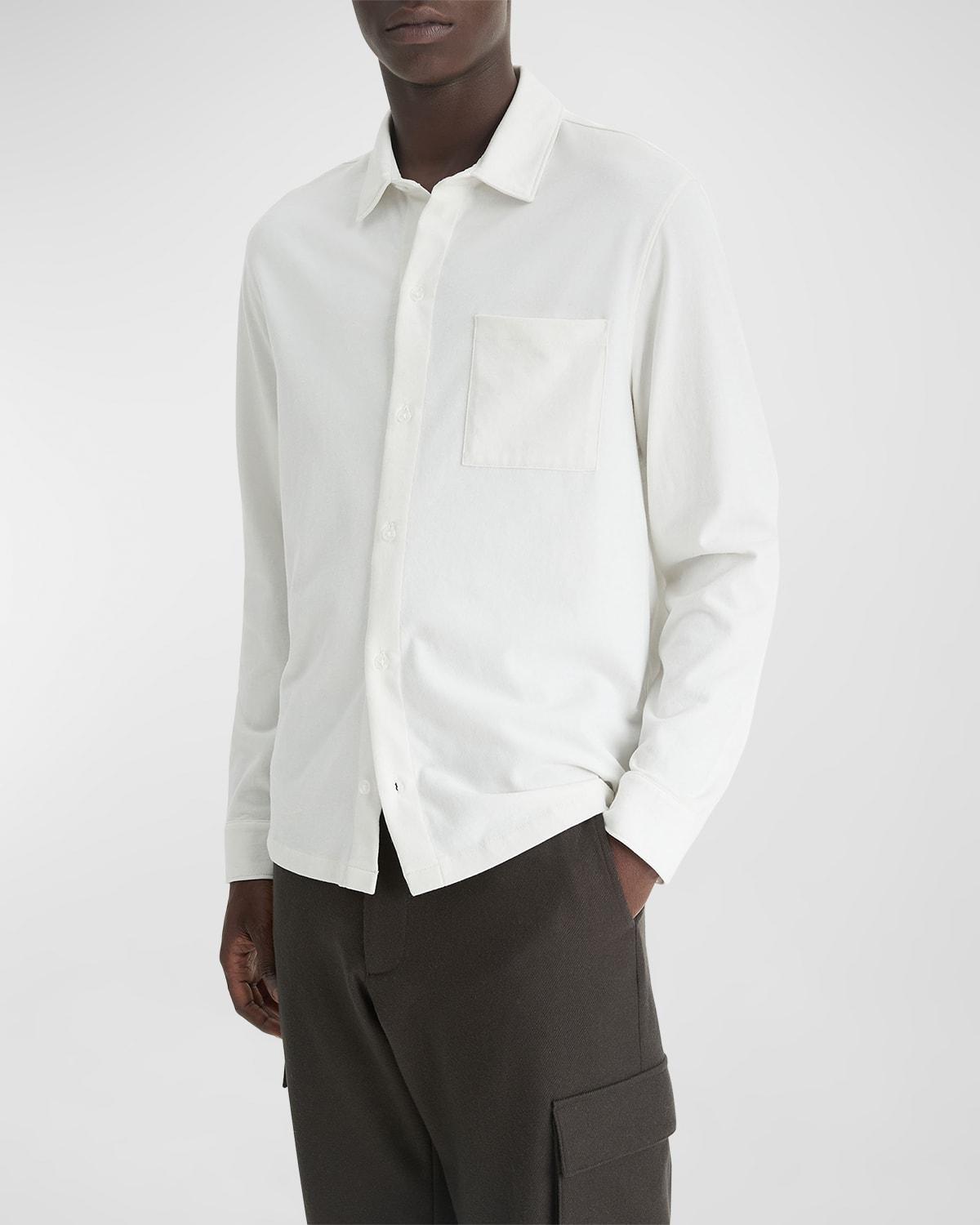 Men's Sueded Jersey Casual Button-Down Shirt