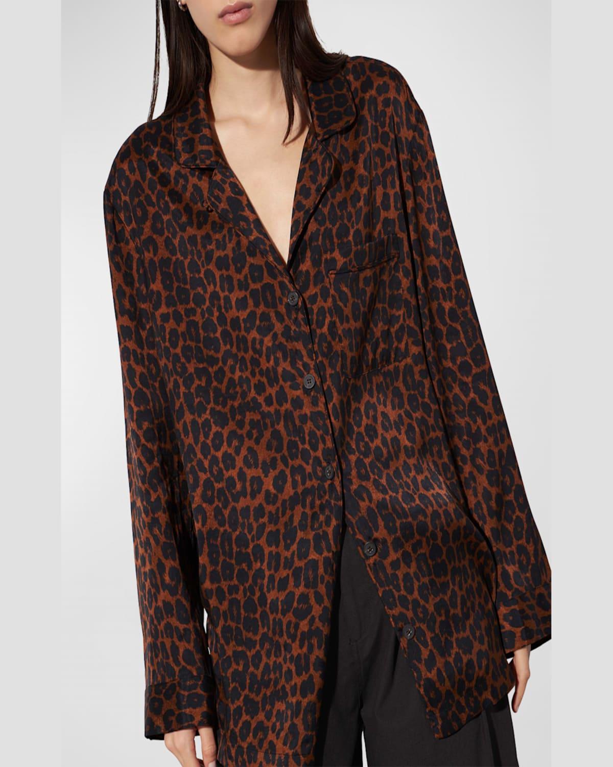 Iris Leopard-Print Button-Front Shirt