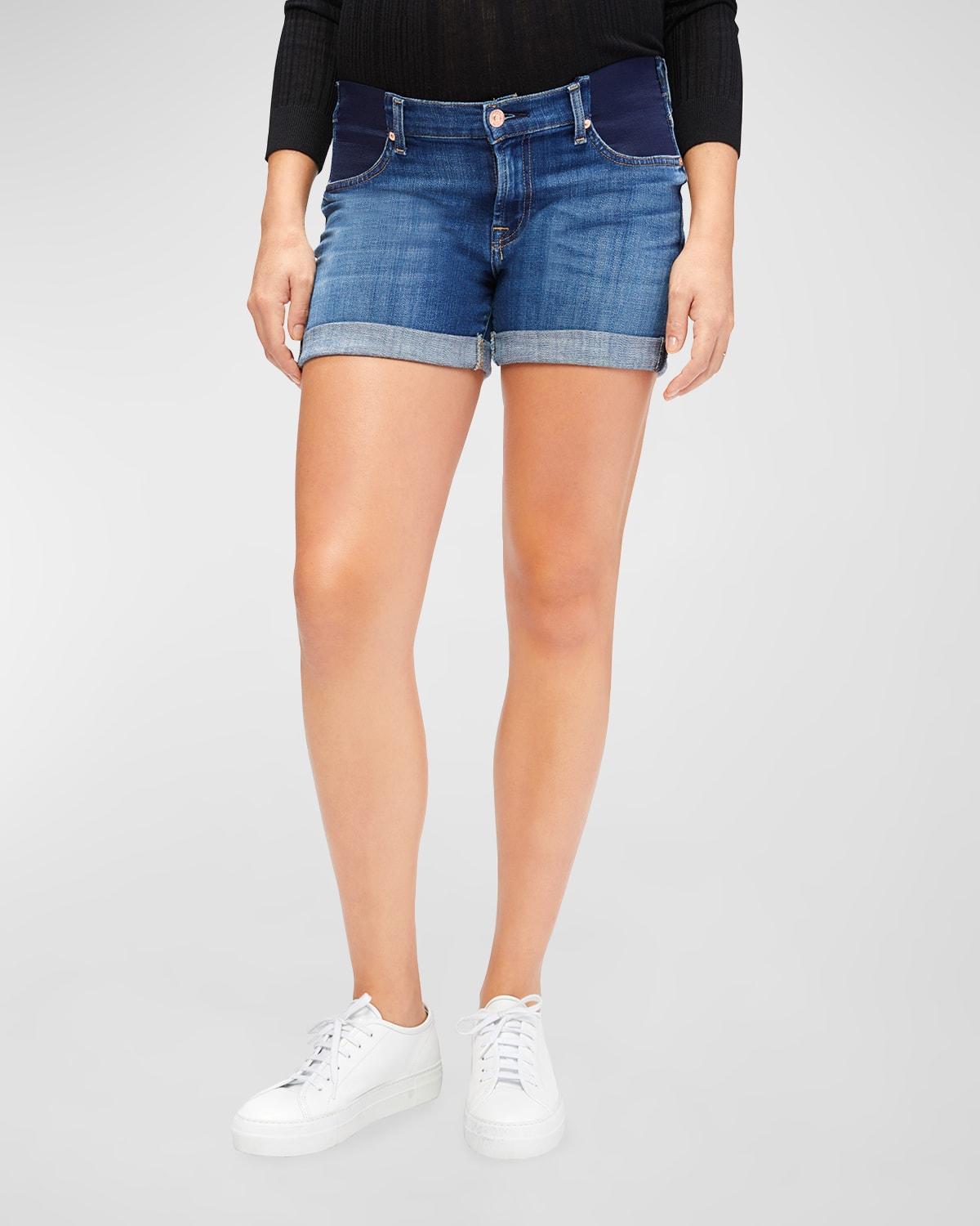 Maternity Mid-Roll Denim Shorts