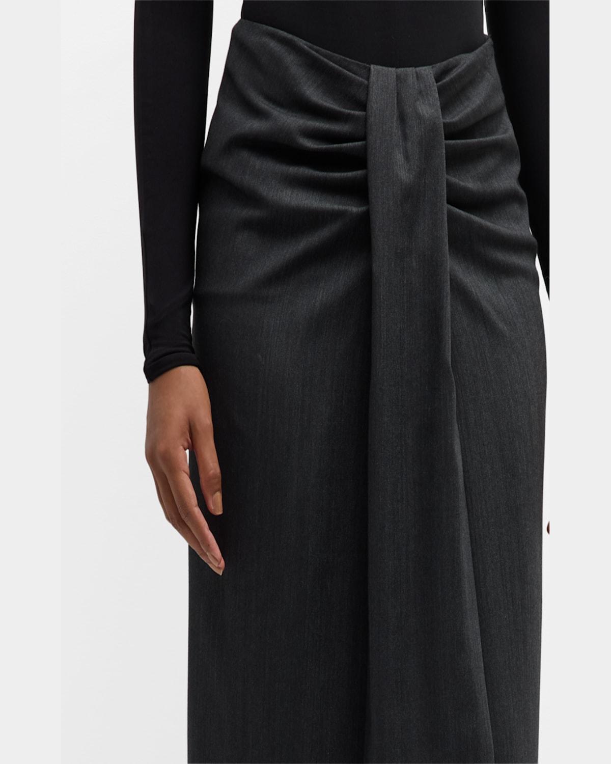 Remote2 Draped Straight Midi Skirt