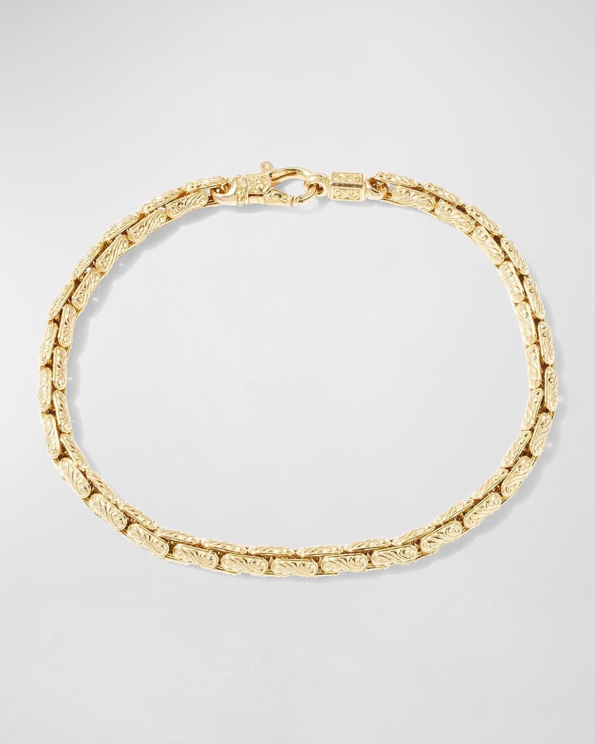 Men's 18k Yellow Gold Filigree Chain Bracelet