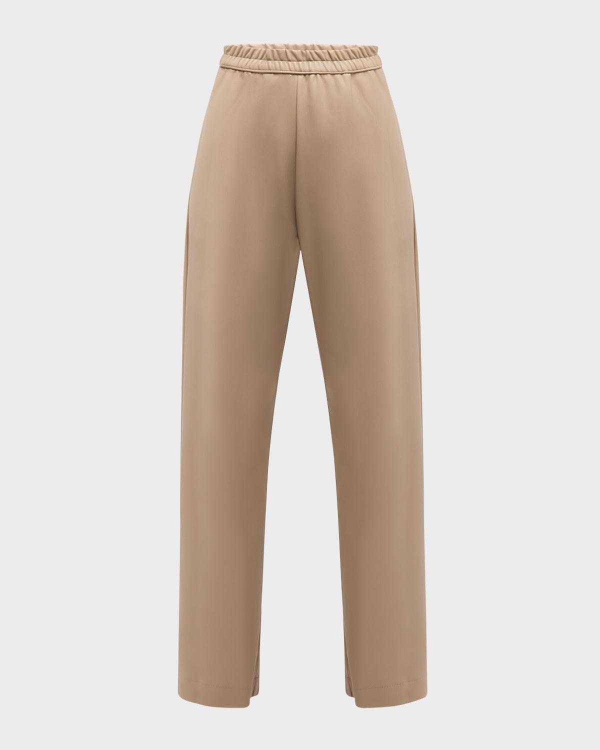 Soft Faux Leather Straight-Leg Pants