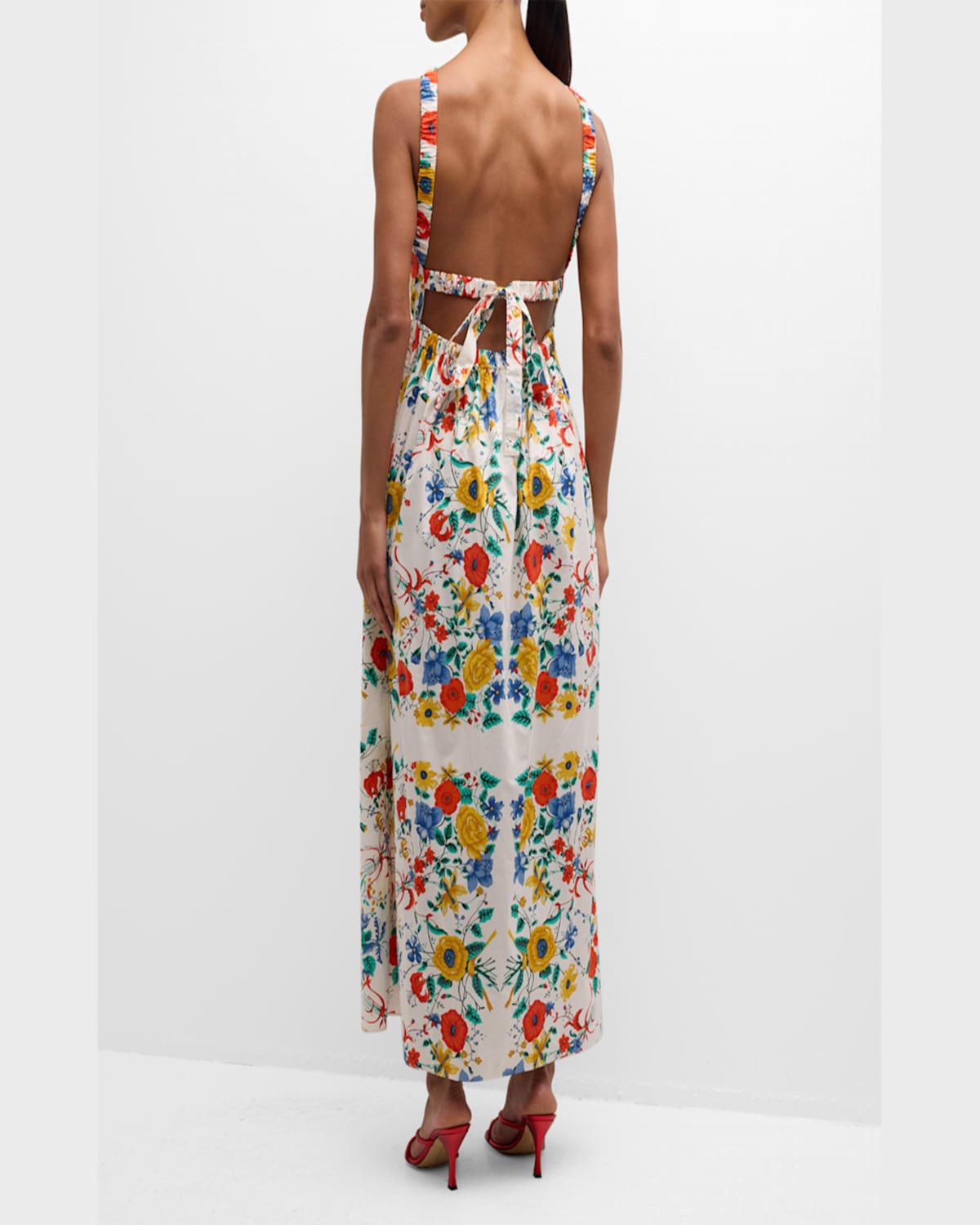 Colomba Sleeveless Open Tie-Back Maxi Dress