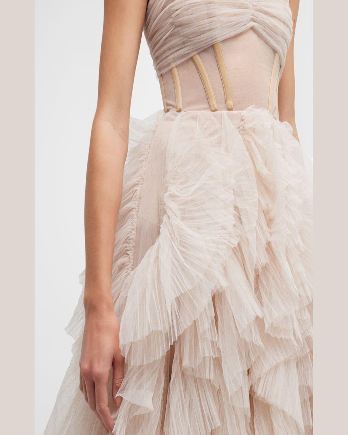 Abby Strapless Ruffle Gown