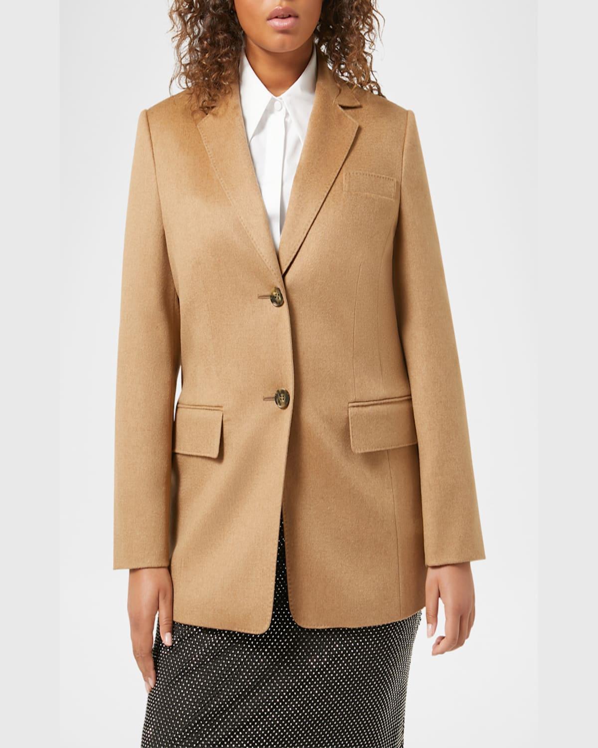 Plus Size Biagio Camel Wool Blazer