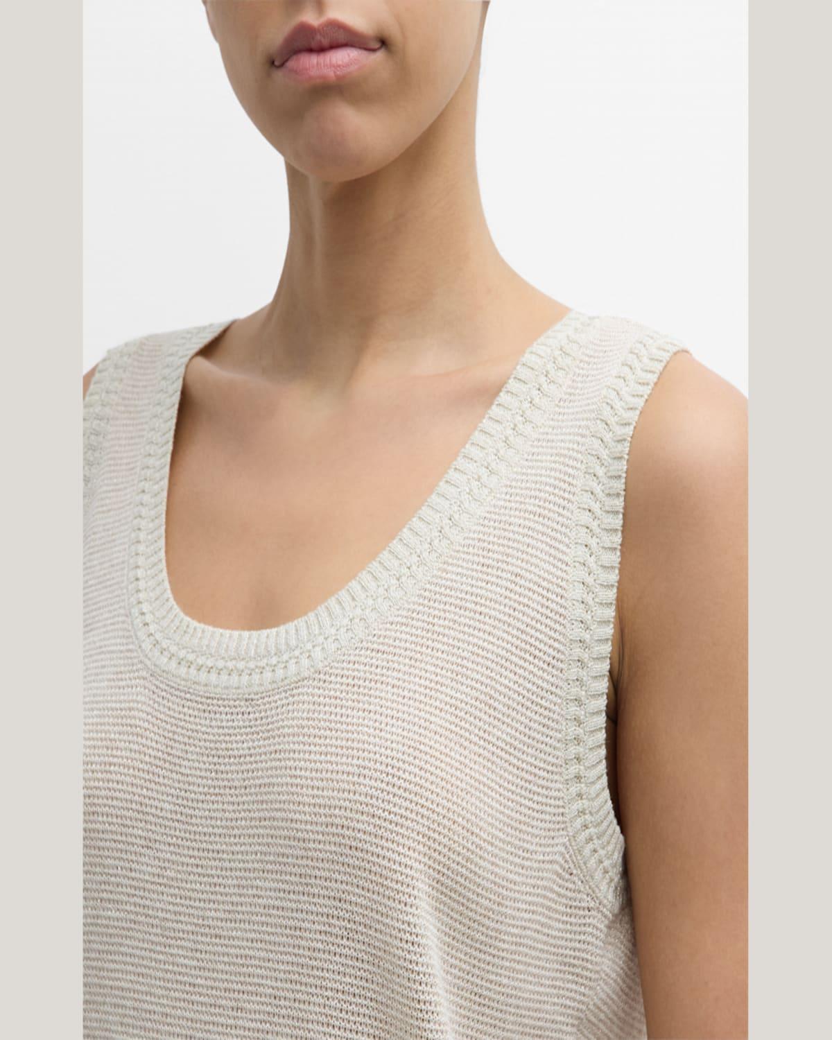 Heidi Sleeveless Shimmer Knit Sweater