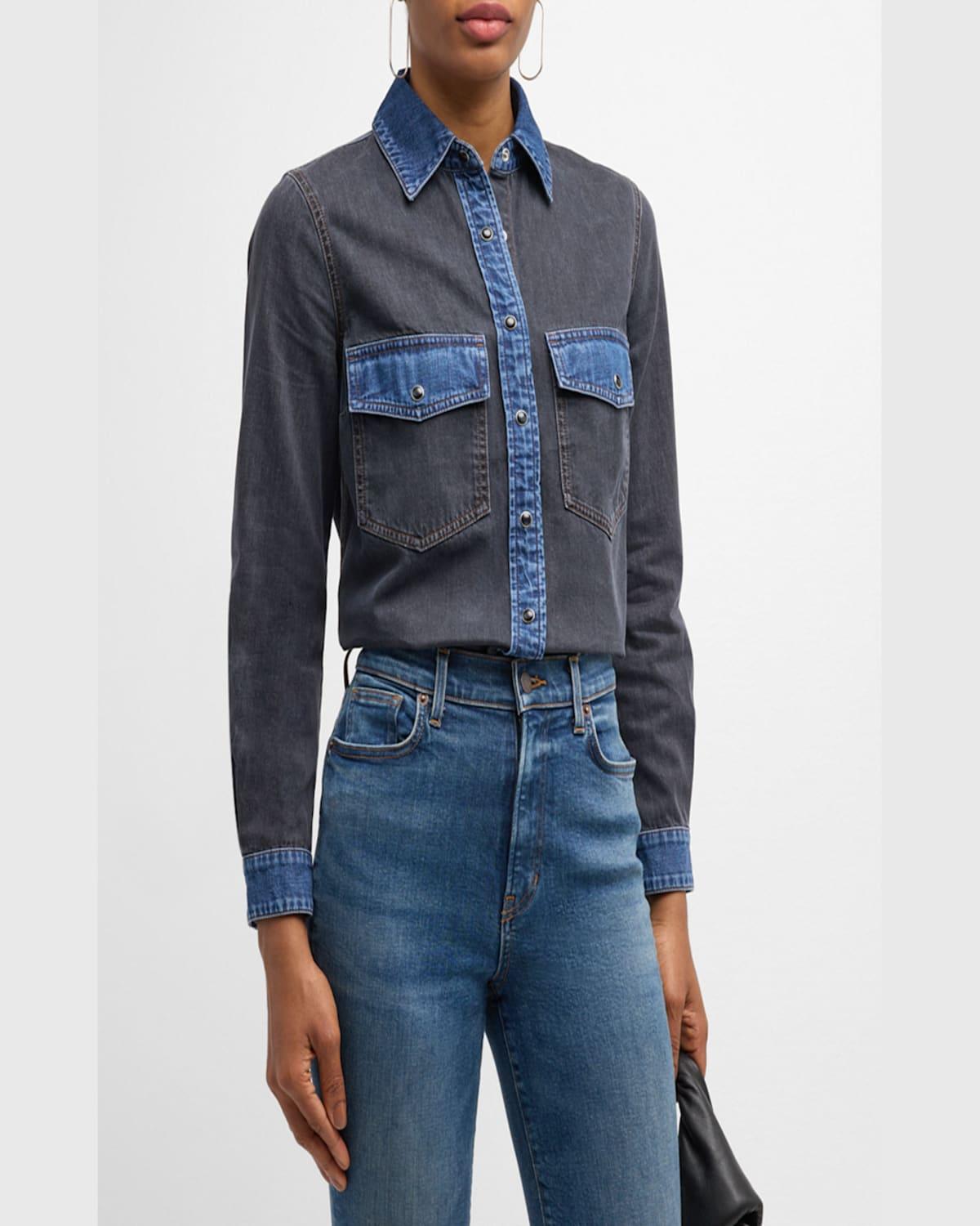 Noah Color Block Denim Shirt