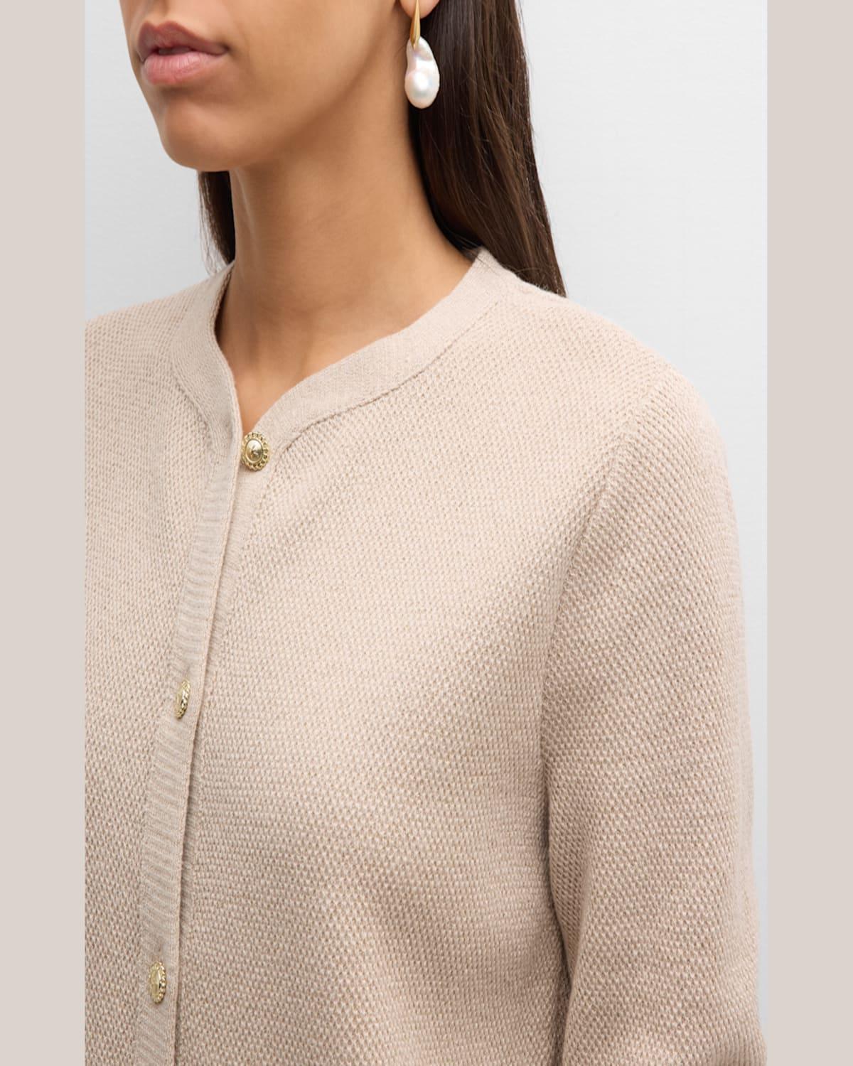 Meri Shimmer Button-Down Sweater