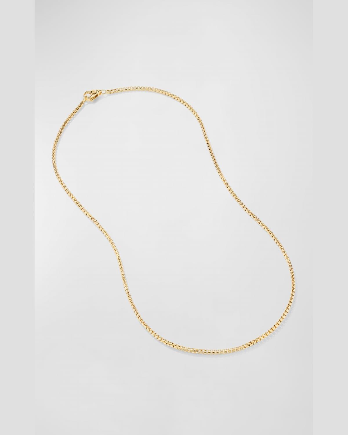 Men's Box Chain Necklace in 18K Gold, 2.7m, 26"L