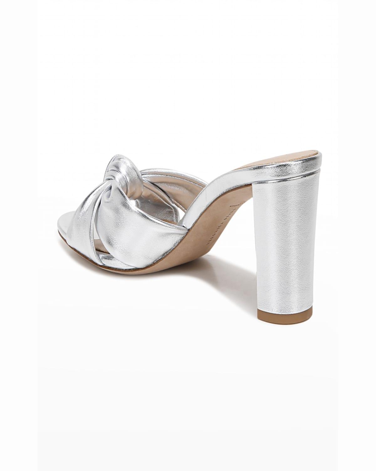 Ganita Metallic Knot Slide Sandals