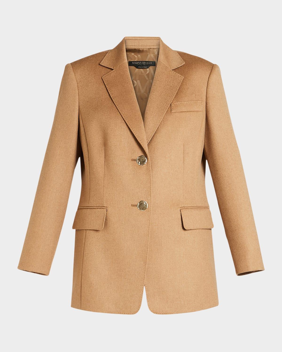 Plus Size Biagio Camel Wool Blazer