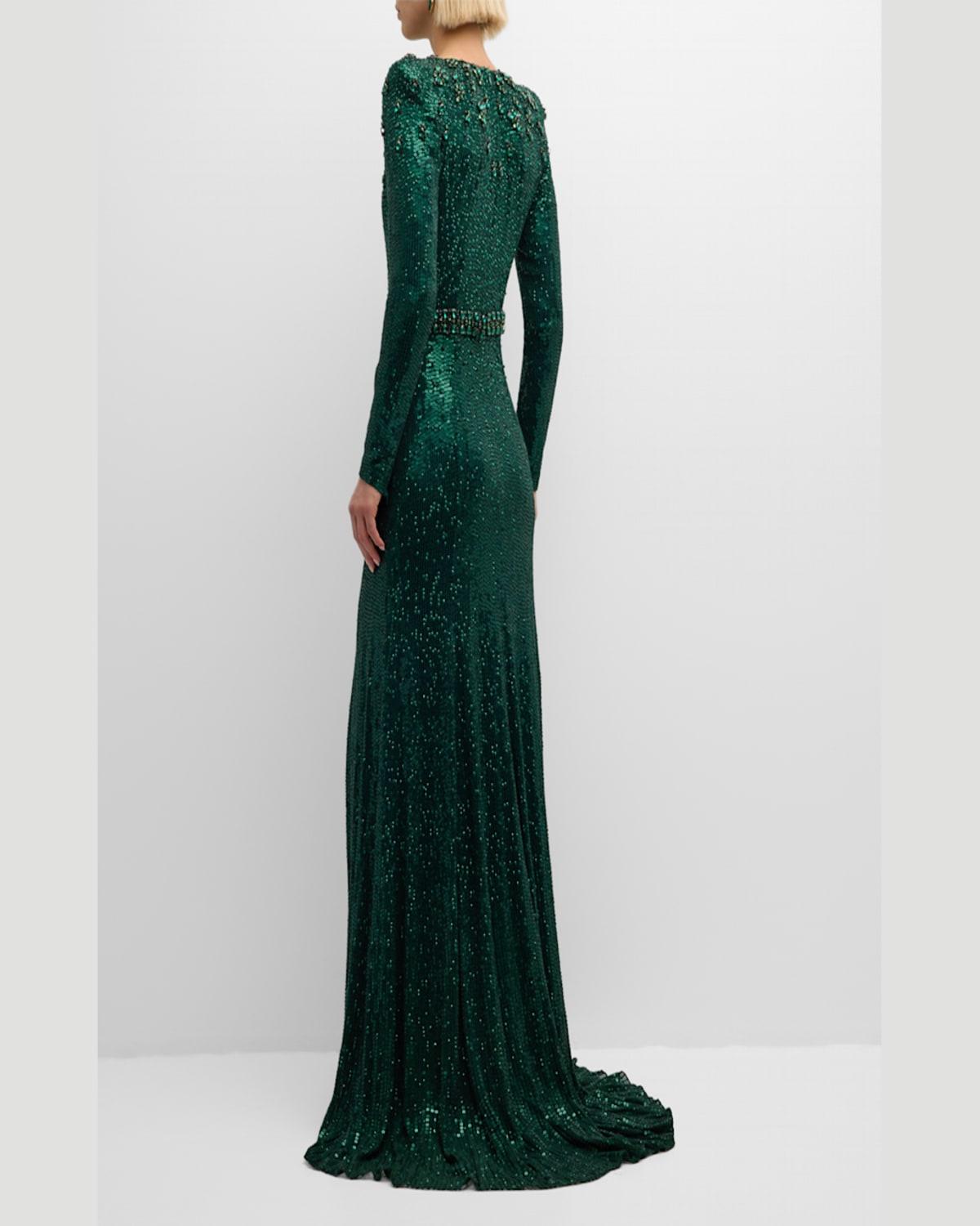 Georgia Sequin Gown with Crystal Embellishments