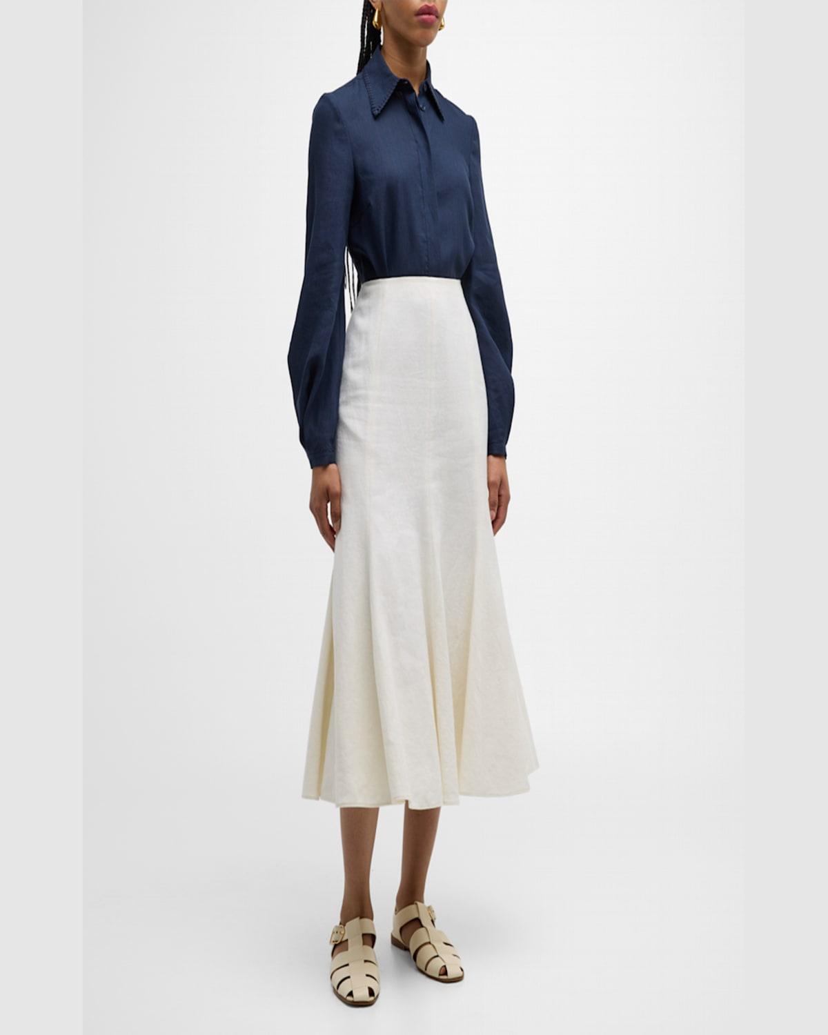 Amy Linen-Blend Maxi Skirt