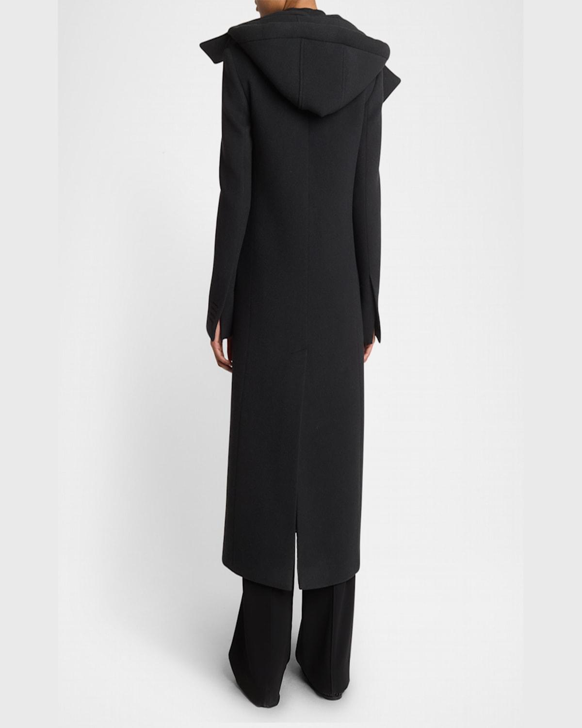 Reed Brushed Melange Wool Hooded Coat