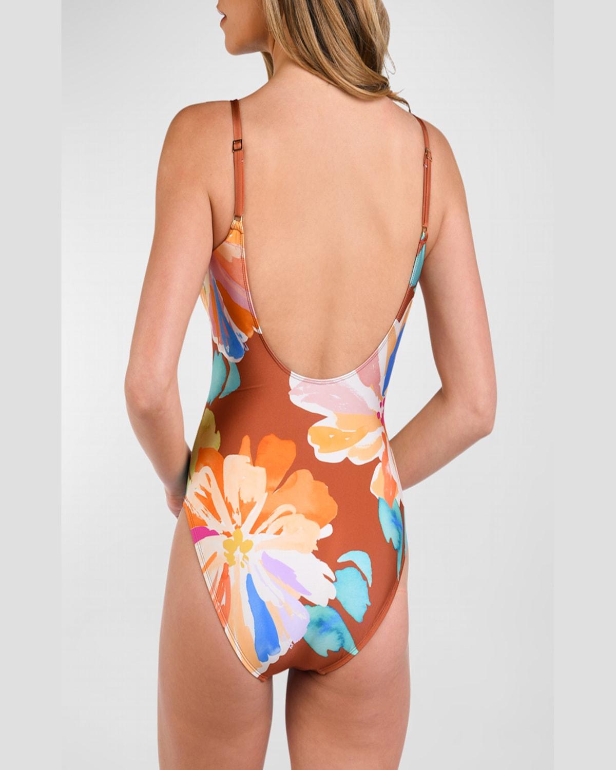 Saharan Sands Plunge One-Piece Swimsuit 