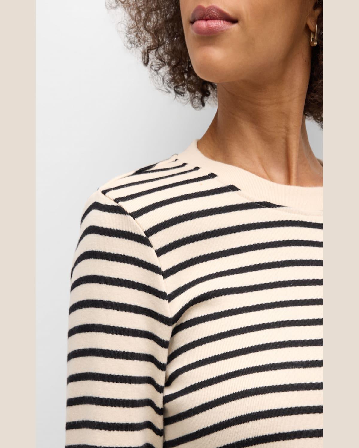 Carlita Twisted Stripe Organic Cotton Long-Sleeve Top