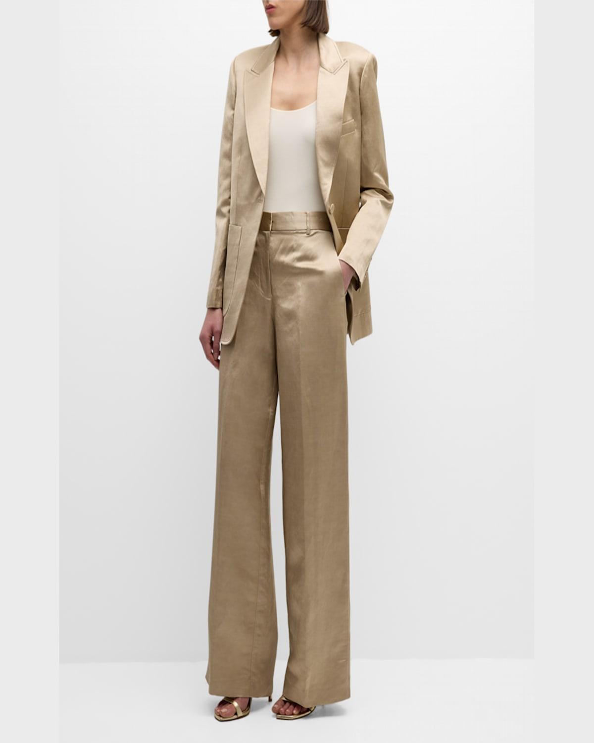 Mack Straight-Leg Satin Pants