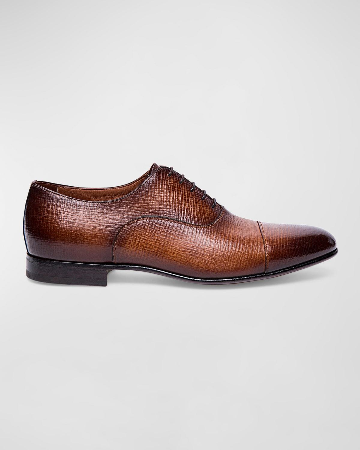 Men's Darian Textured Leather Oxfords