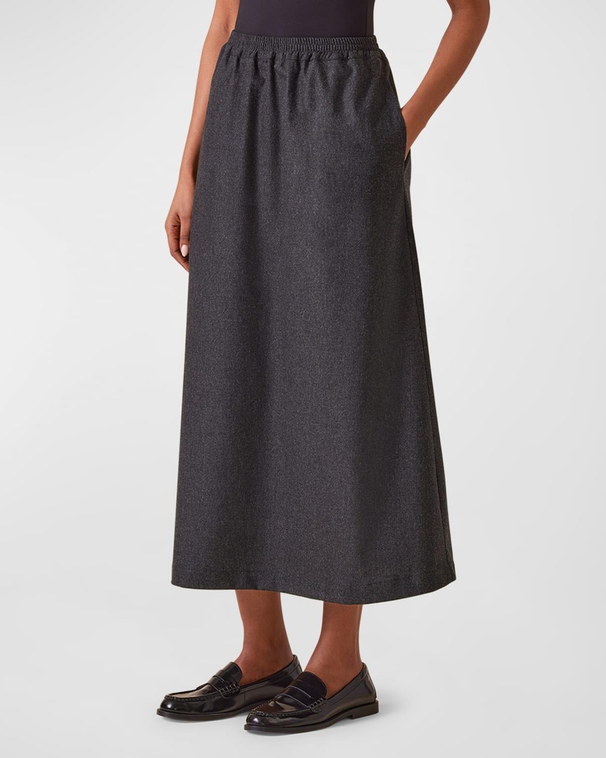 Cashmere-Blend A-Line Maxi Skirt