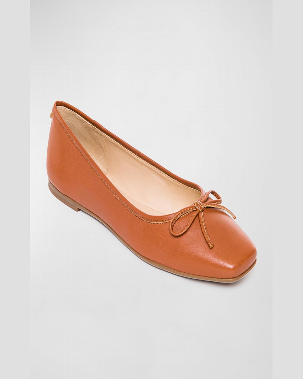 Gwynn Leather Bow Ballerina Flats