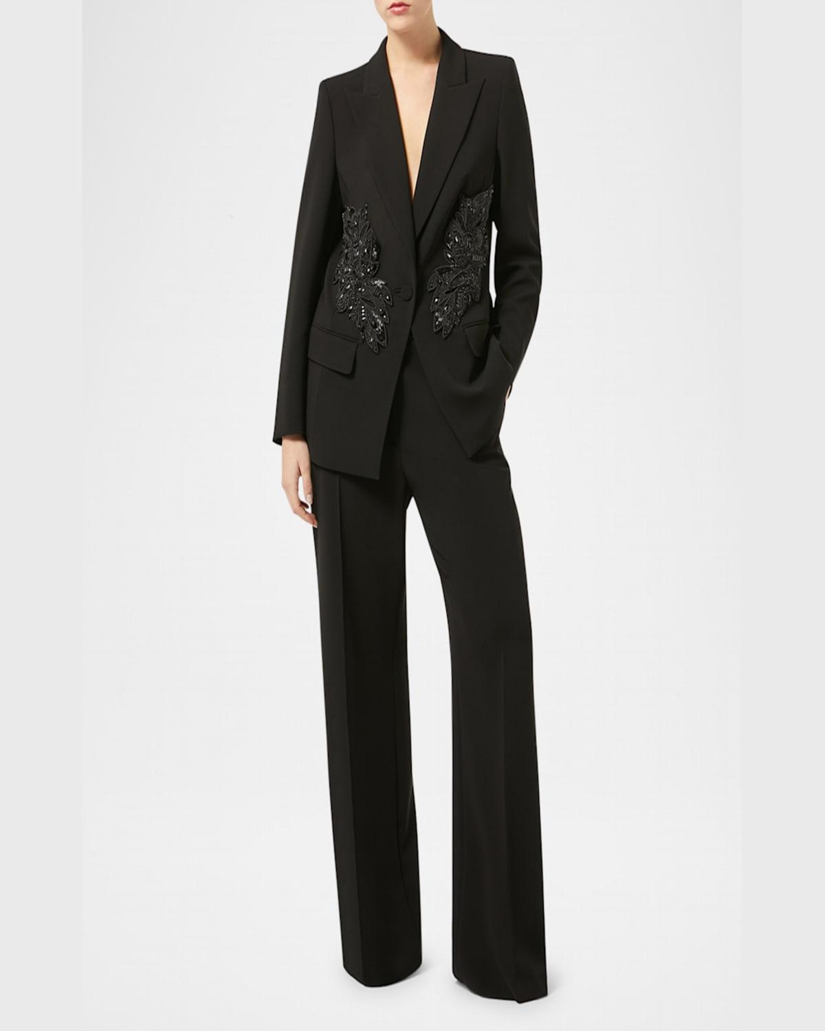 Plus Size Monique Beaded Single-Button Blazer