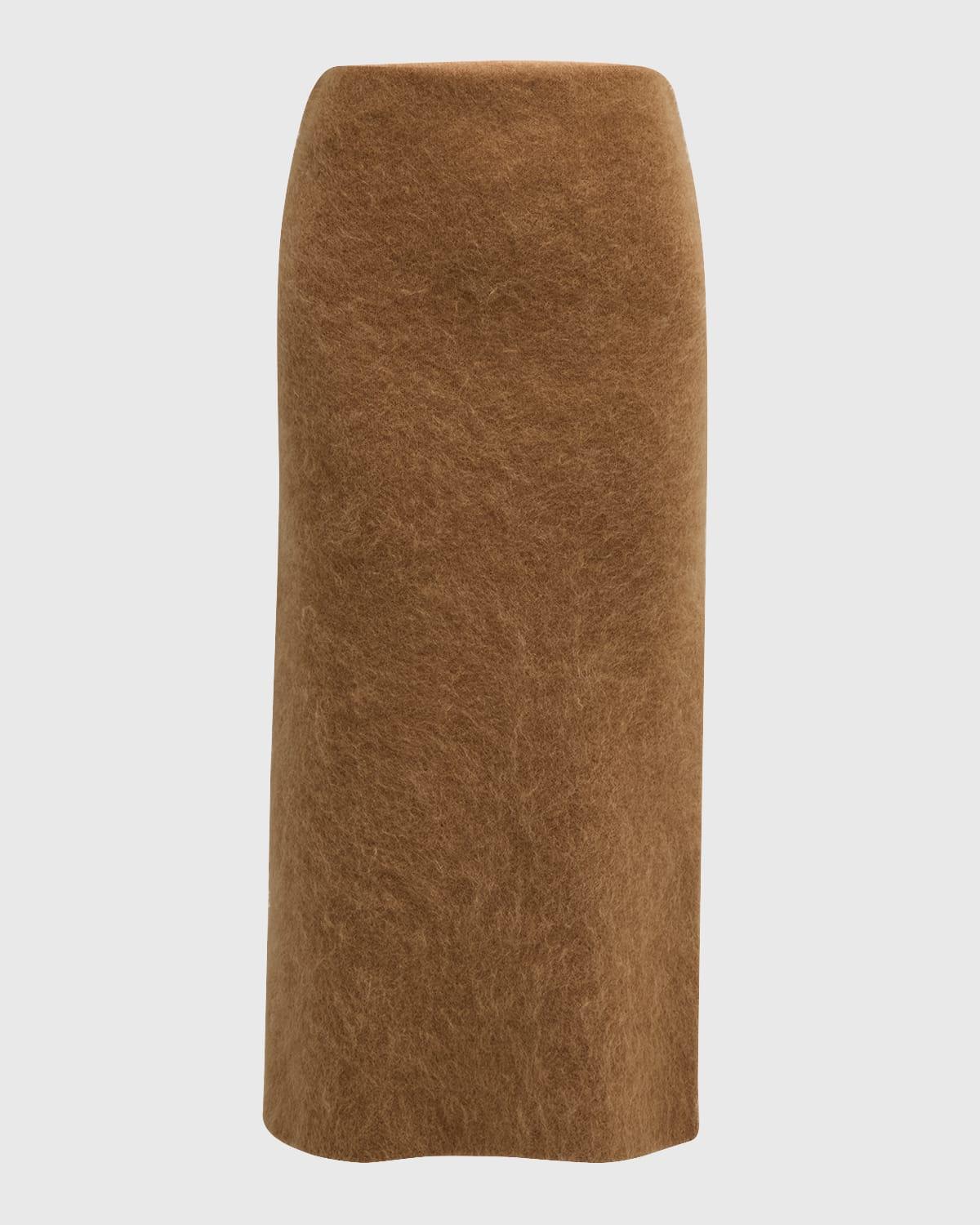 Estille Straight Fuzzy Knit Midi Skirt