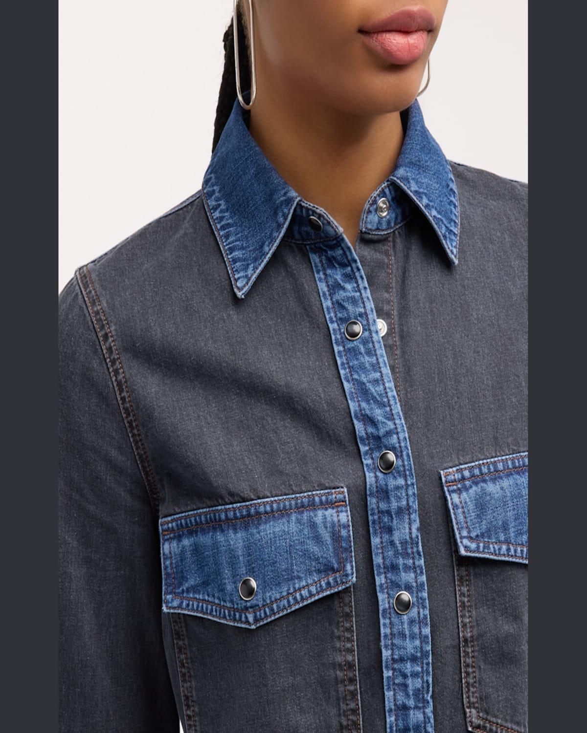 Noah Color Block Denim Shirt