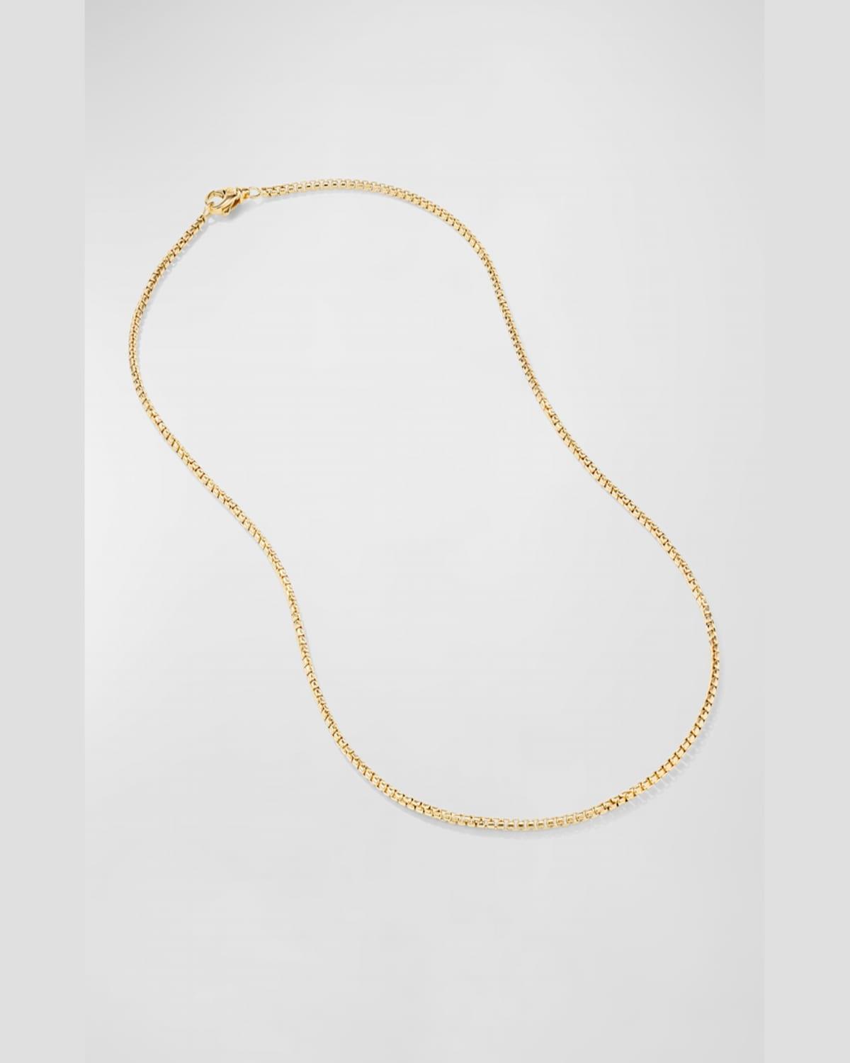 Men's Box Chain Necklace in 18K Gold, 2.7m, 24"L