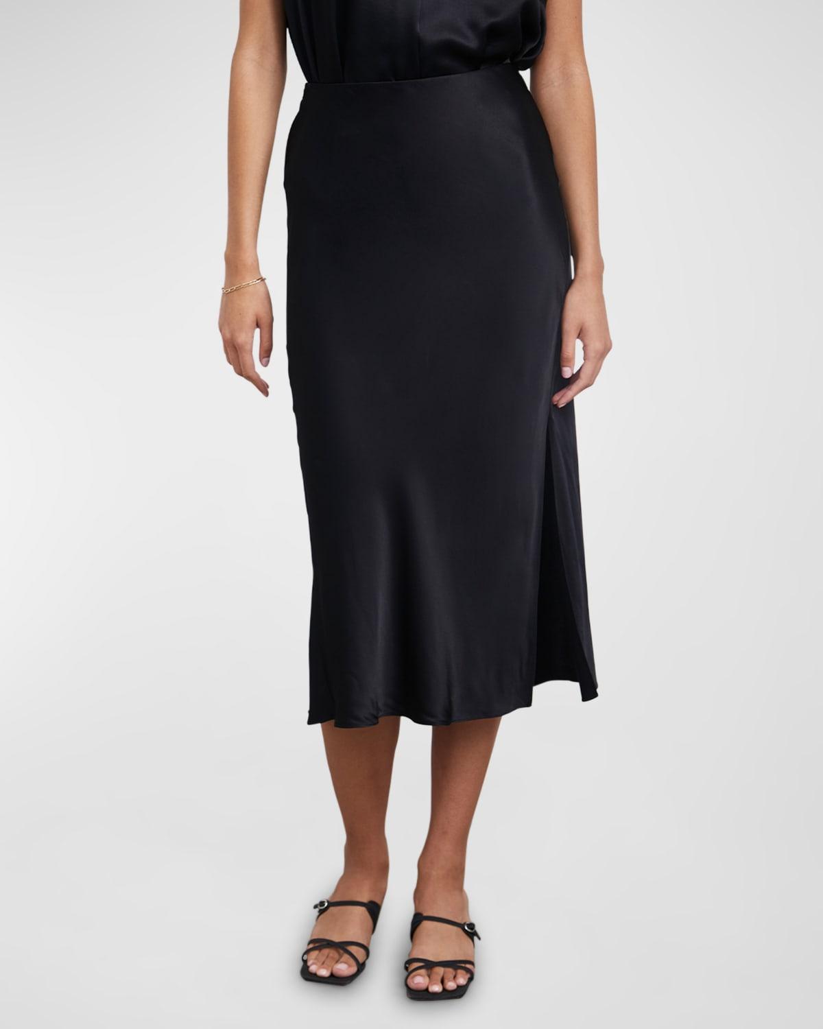 Maya Satin Midi Skirt 