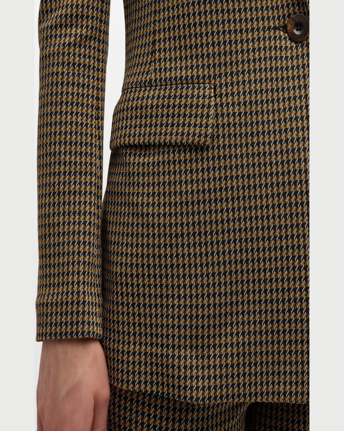 Houndstooth Peak Lapel Blazer