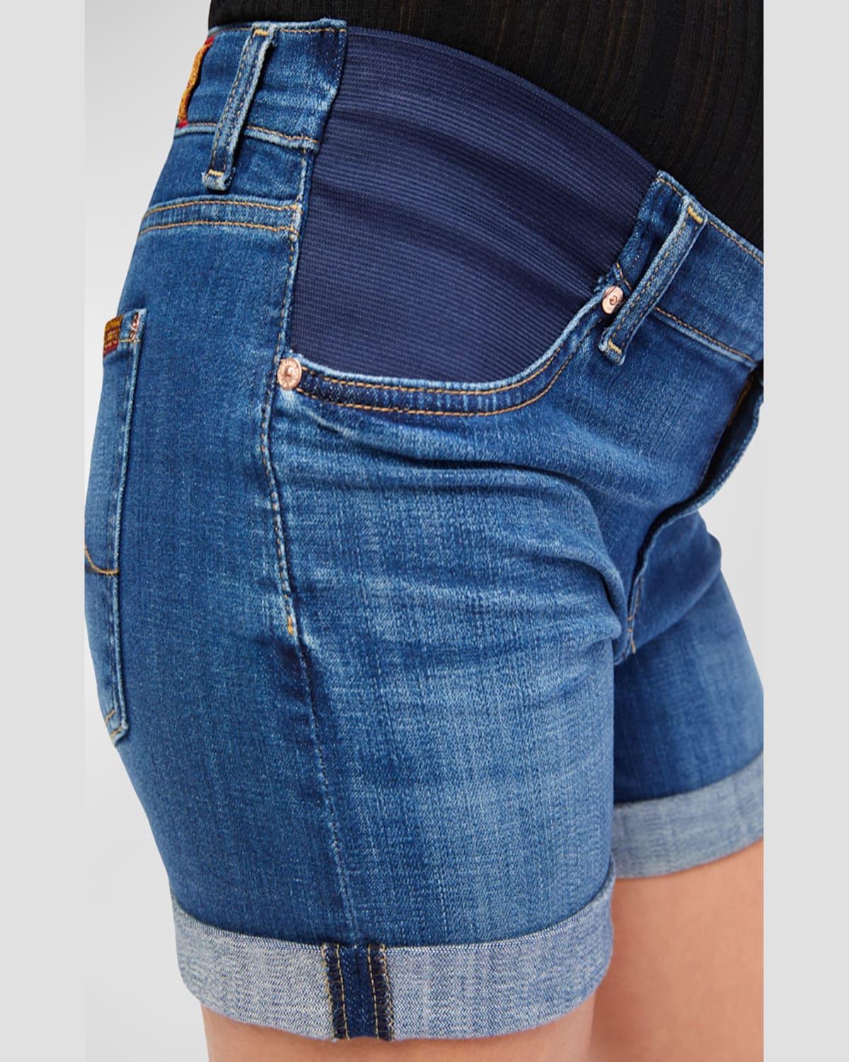 Maternity Mid-Roll Denim Shorts