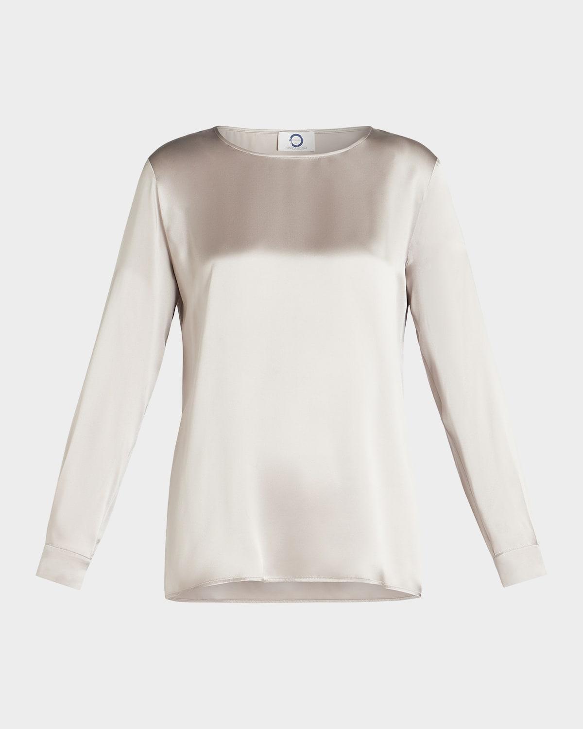 Plus Size Ottelia Scoop-Neck Silk Blouse