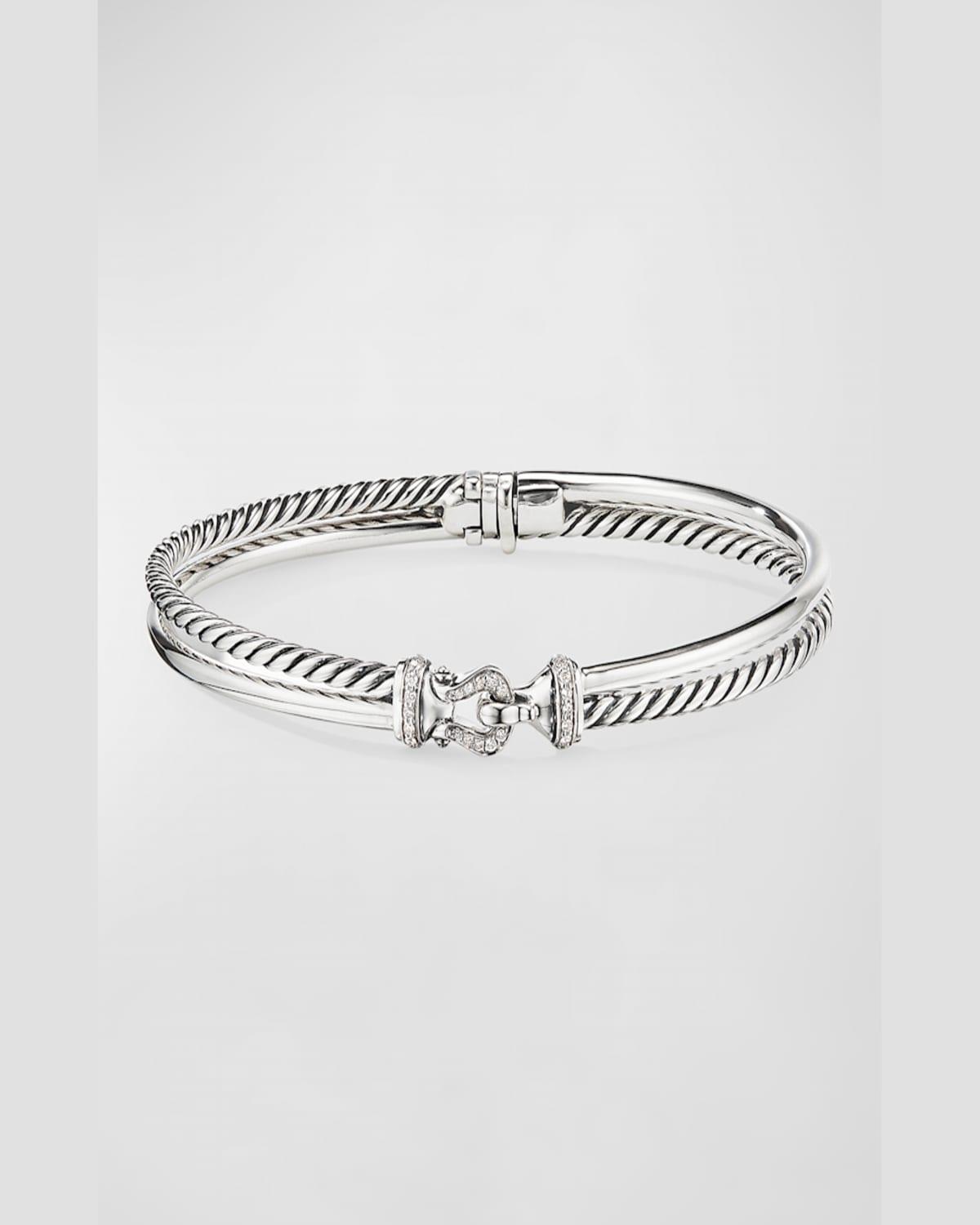 2-Row Buckle Bracelet with Diamonds