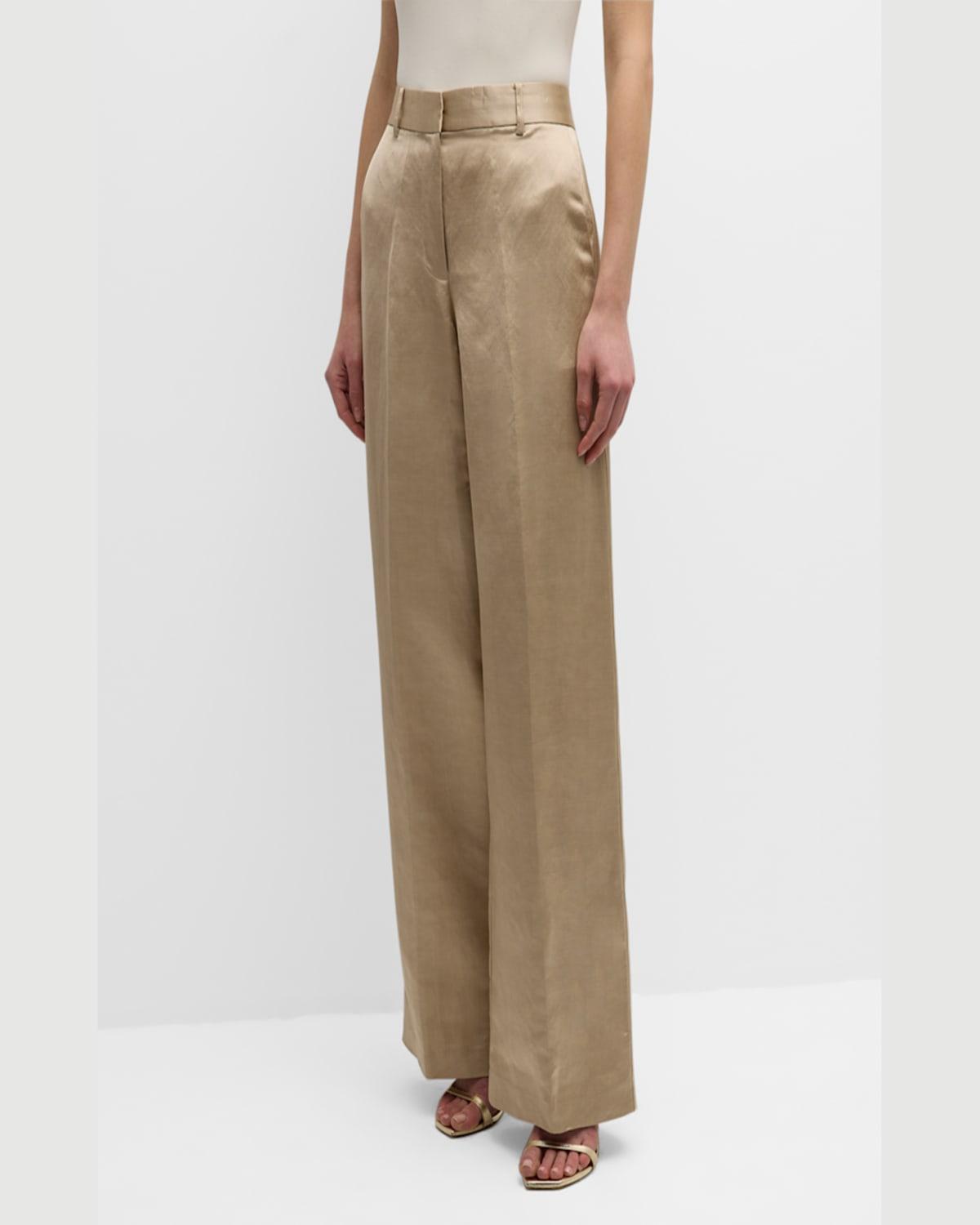 Mack Straight-Leg Satin Pants