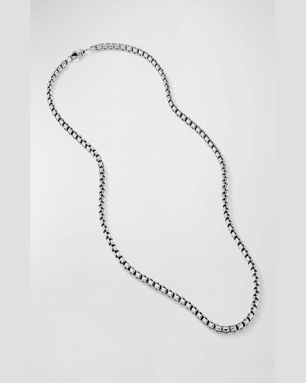 Men's Box Chain Necklace in Silver, 4.8mm