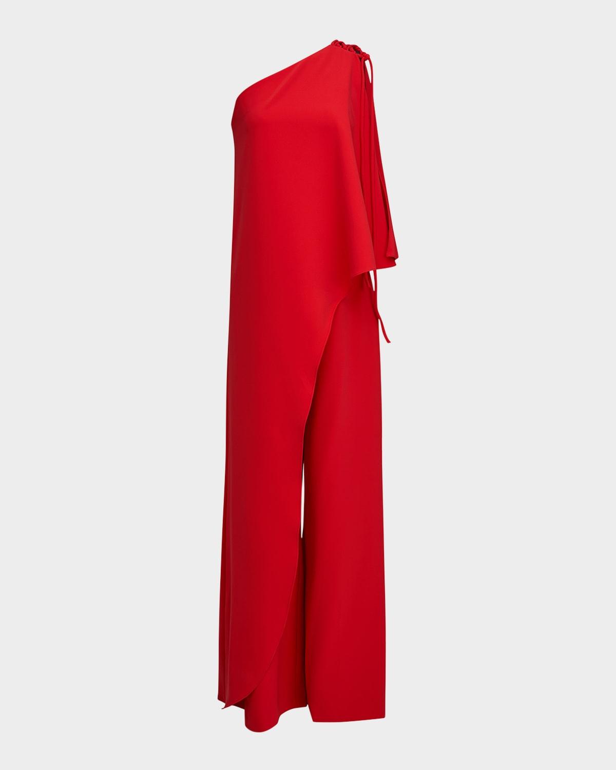 Ignacia Draped One-Shoulder Crepe Jumpsuit