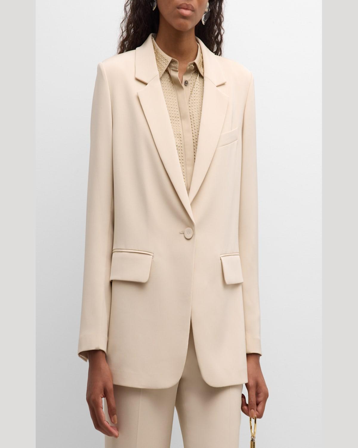 Holland Single-Button Stretch Silk Jacket