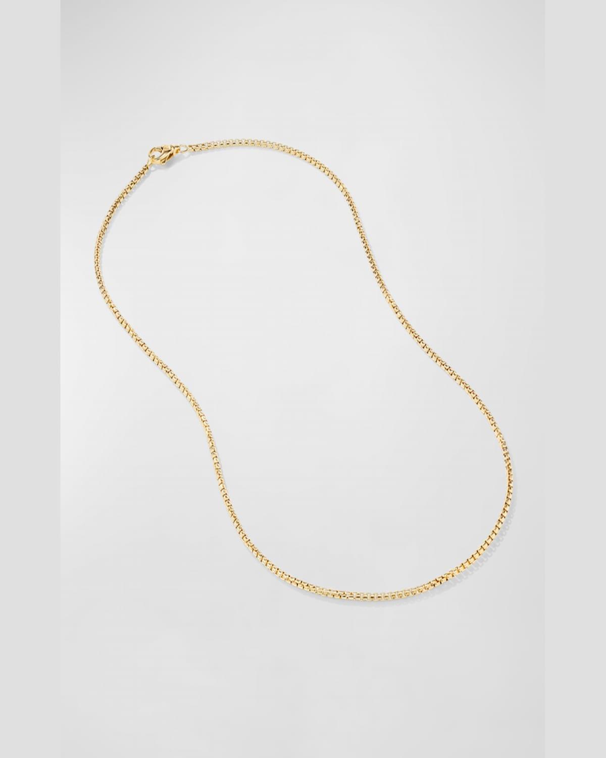 Men's Box Chain Necklace in 18K Gold, 2.7mm, 18"L