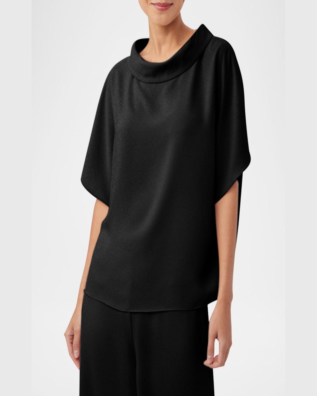 Honeysuckle Shimmer Funnel-Neck Top