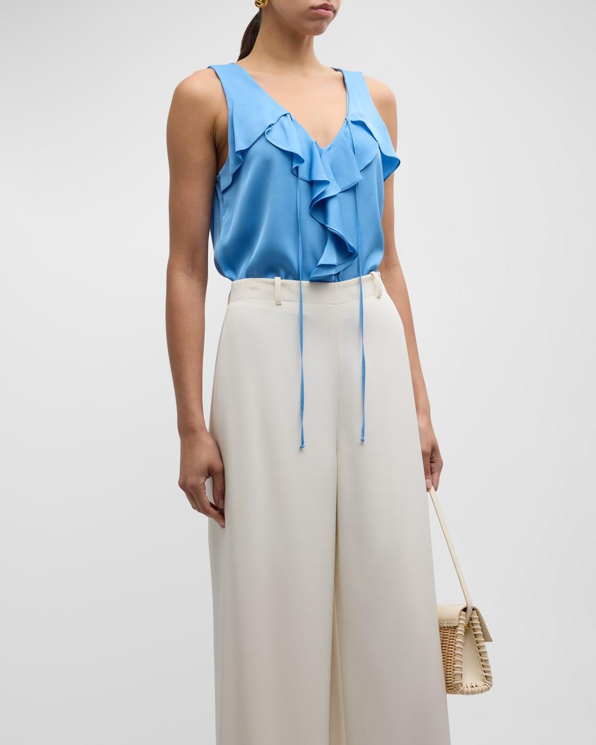 Demy Sleeveless Ruffle Blouse