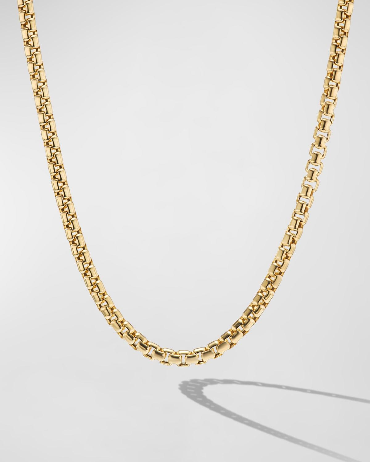 Men's Box Chain Necklace in 18K Gold, 2.7m, 26"L