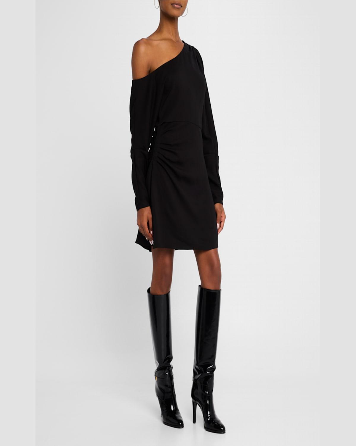 Georgie One-Shoulder Crepe Mini Dress