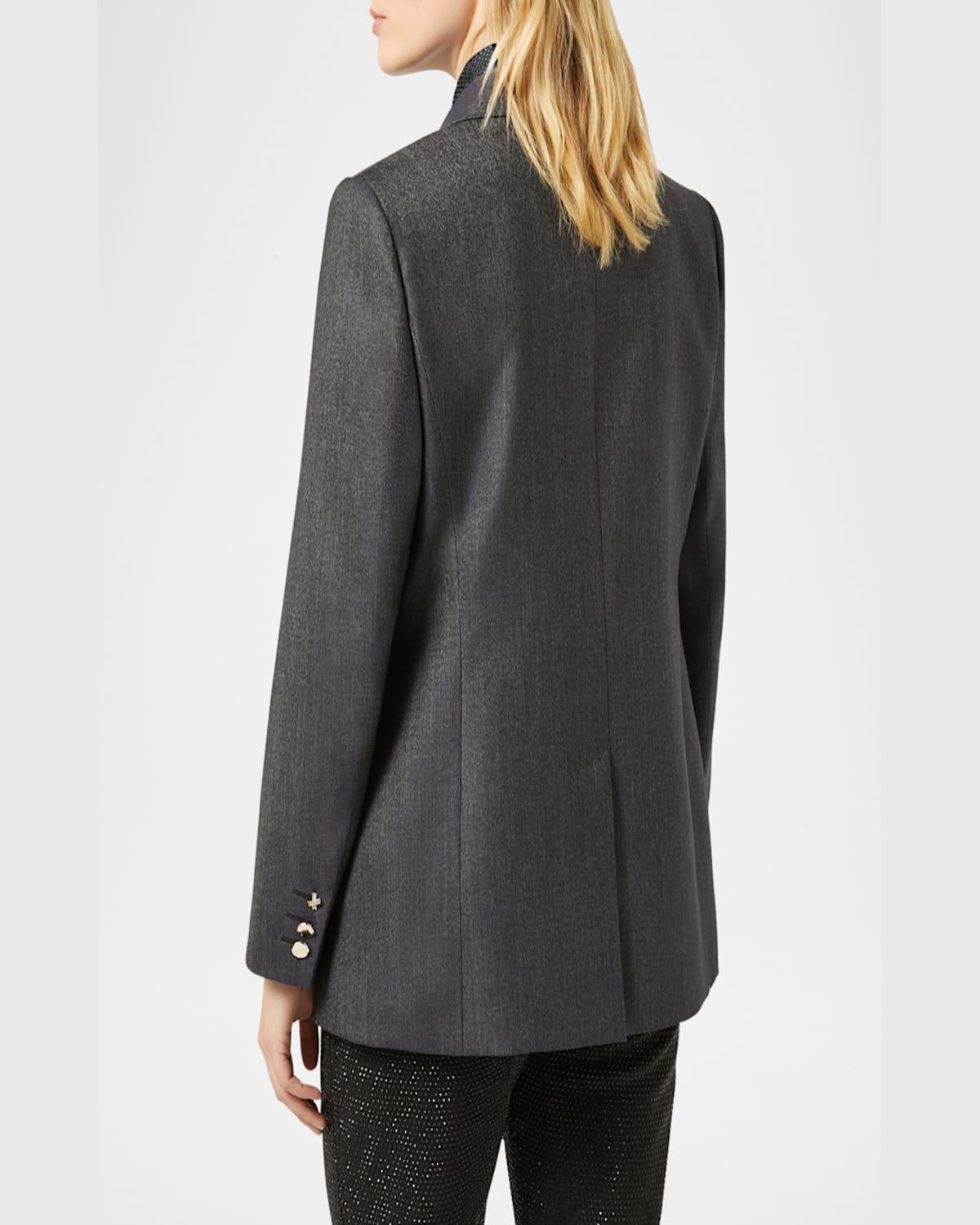 Plus Size Talpa Double-Breasted Wool Blazer