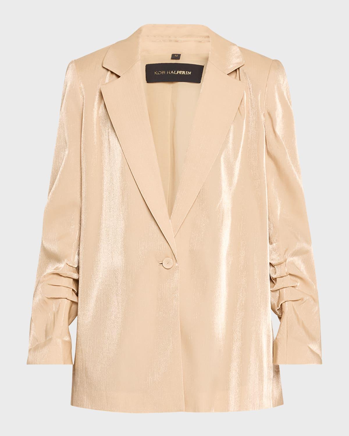 Hope Single-Button Metallic Shimmer Jacket