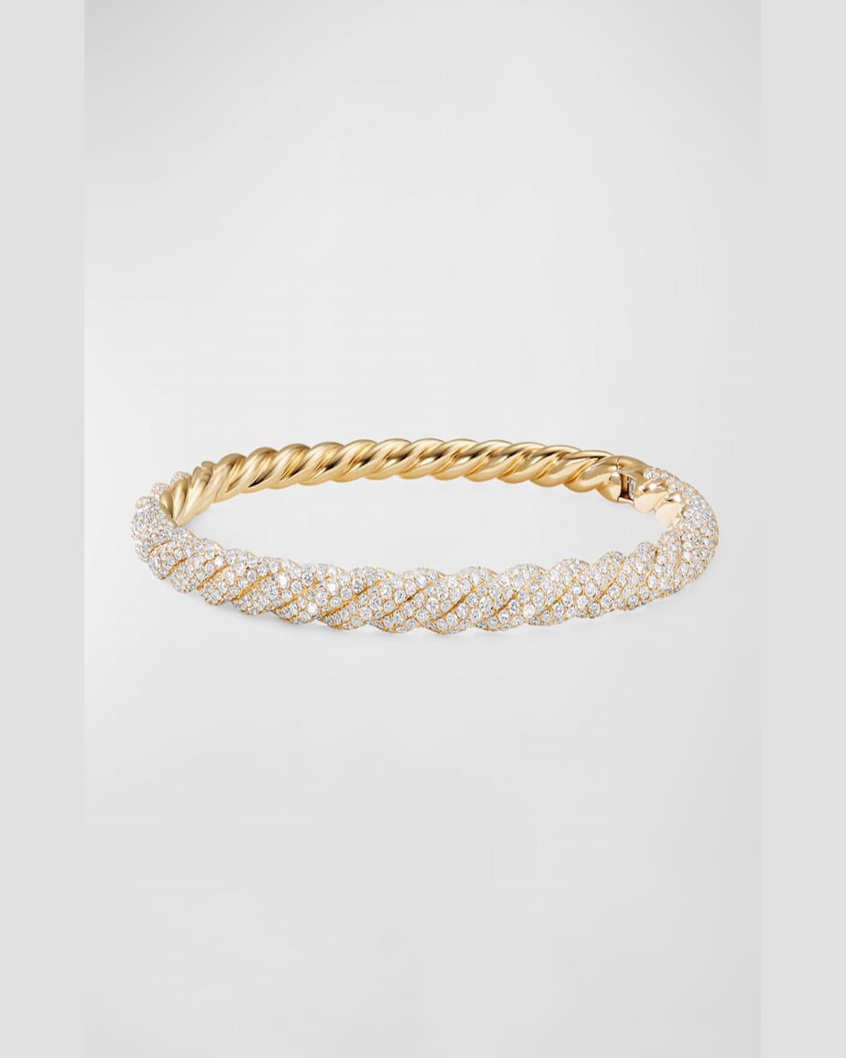 7mm Stax 18k Gold Diamond Twist Bracelet