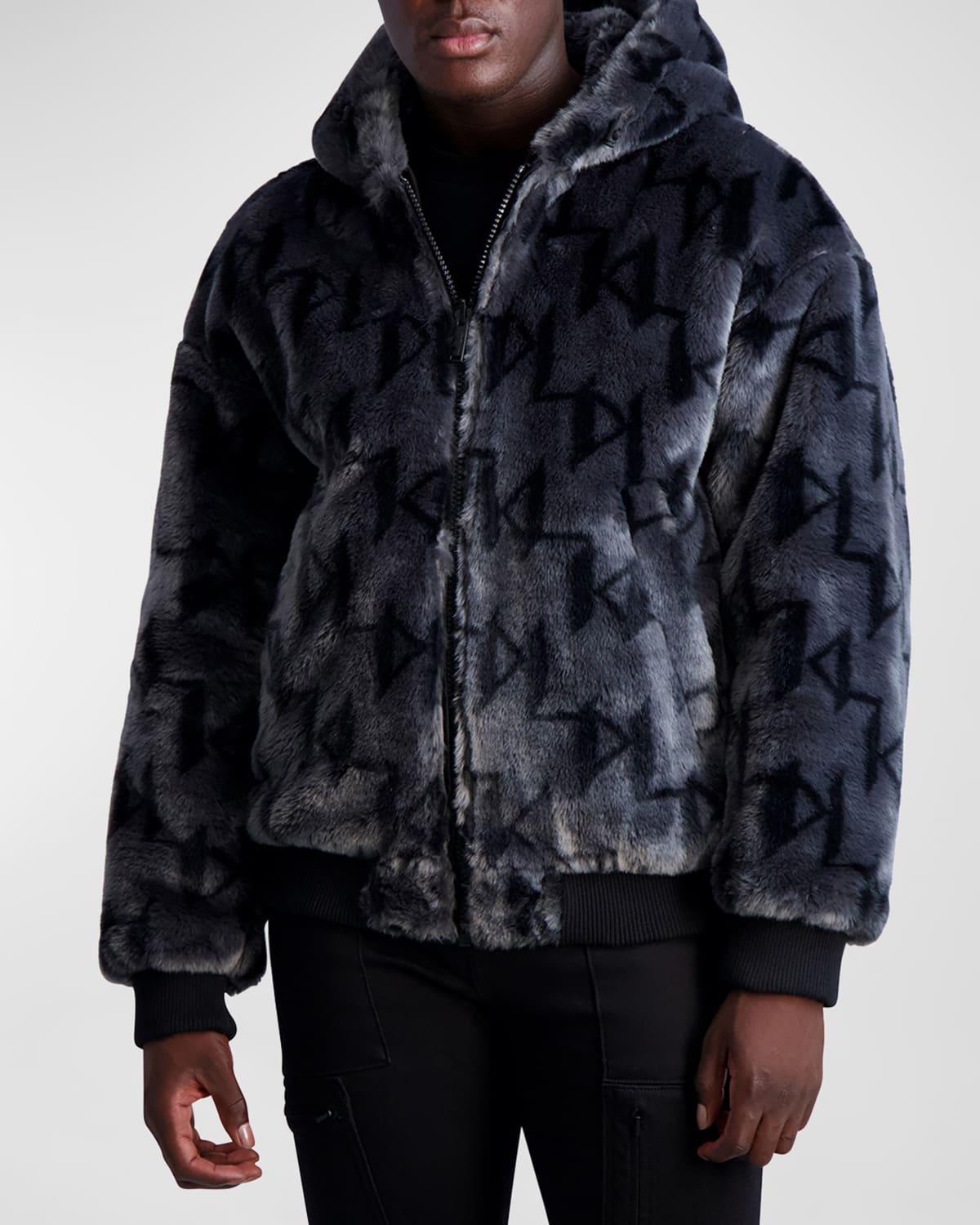 Men's Reversible Bomber Jacket w/ Faux Fur