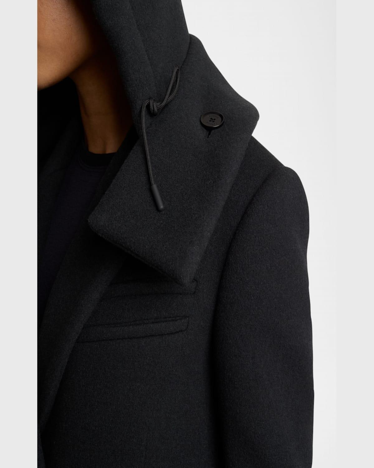 Reed Brushed Melange Wool Hooded Coat