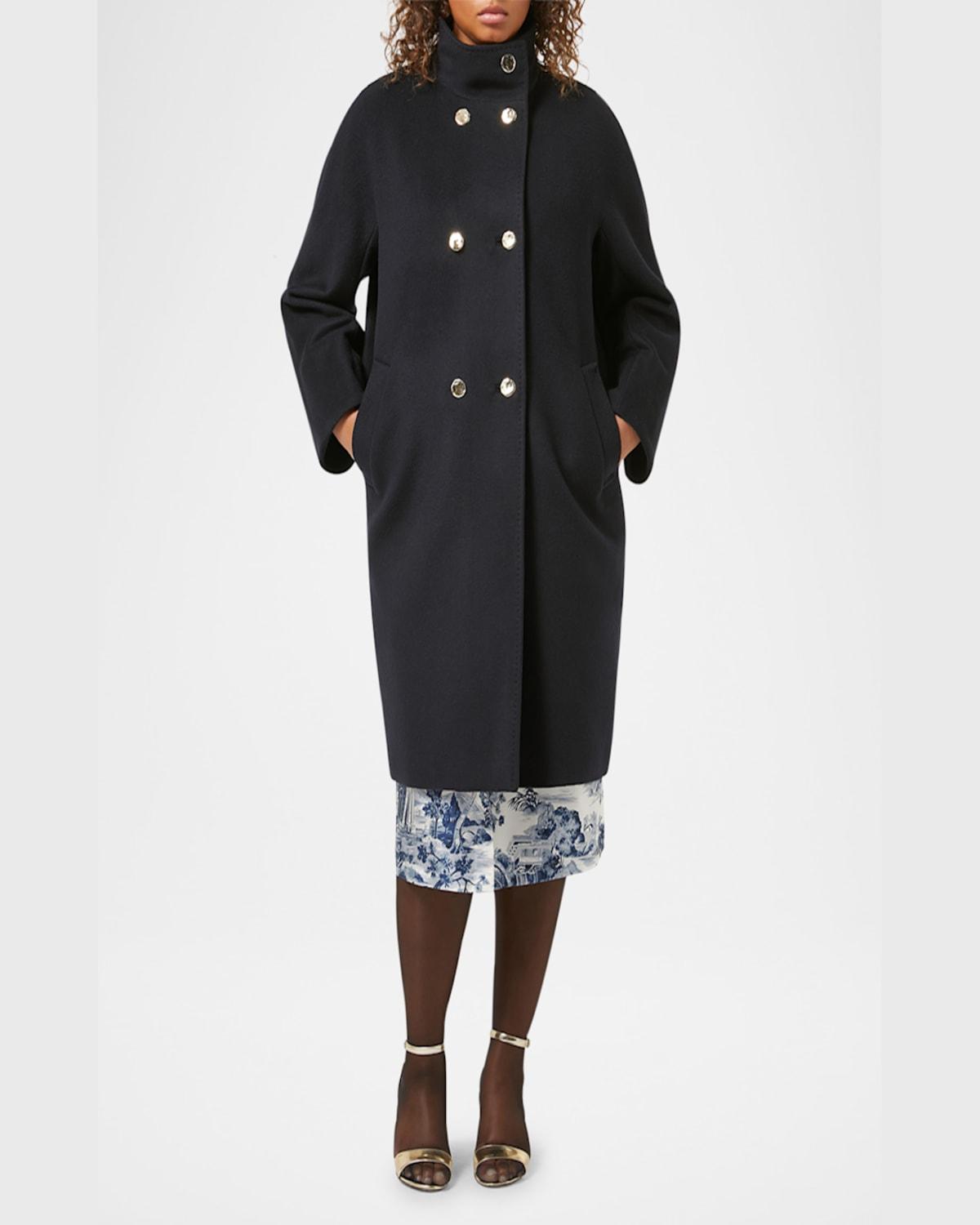 Plus Size Baschi Double-Breasted Wool Coat