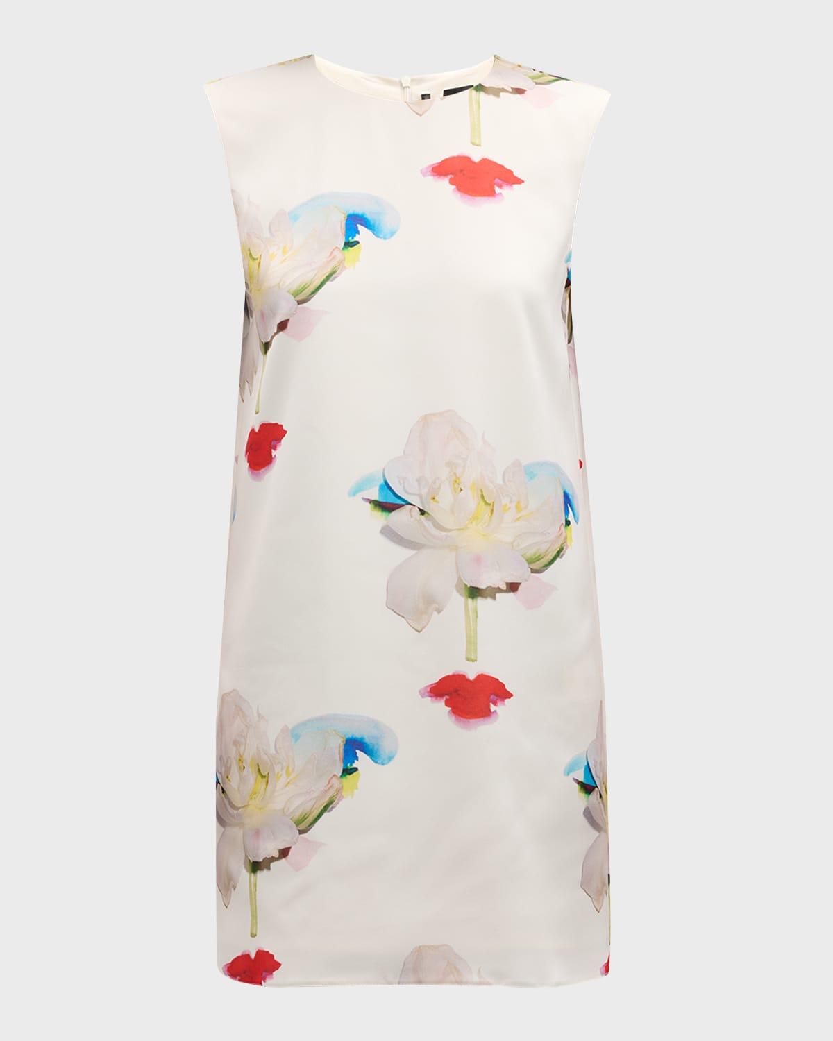 Bingo Sleeveless Floral-Print Mini Shift Dress