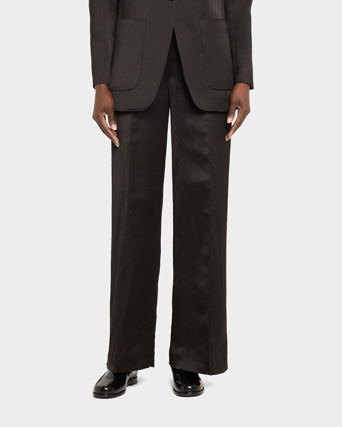 Mack Straight-Leg Satin Pants